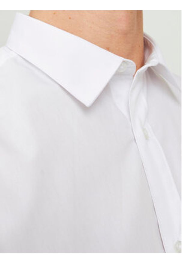 Jack & Jones - Jack&Jones Koszula 12187222 Biały Slim Fit. Kolor: biały. Materiał: bawełna, syntetyk