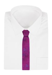 Męski Krawat - Fuksja w Drobny Wzór Kwiatowy - Alties. Kolor: różowy. Materiał: tkanina. Wzór: kwiaty. Styl: elegancki, wizytowy #3
