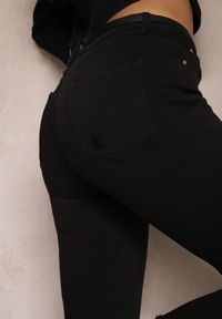 Renee - Czarne Jeansy z Przetarciami o Kroju Skinny Jordella. Kolor: czarny. Styl: rockowy #3