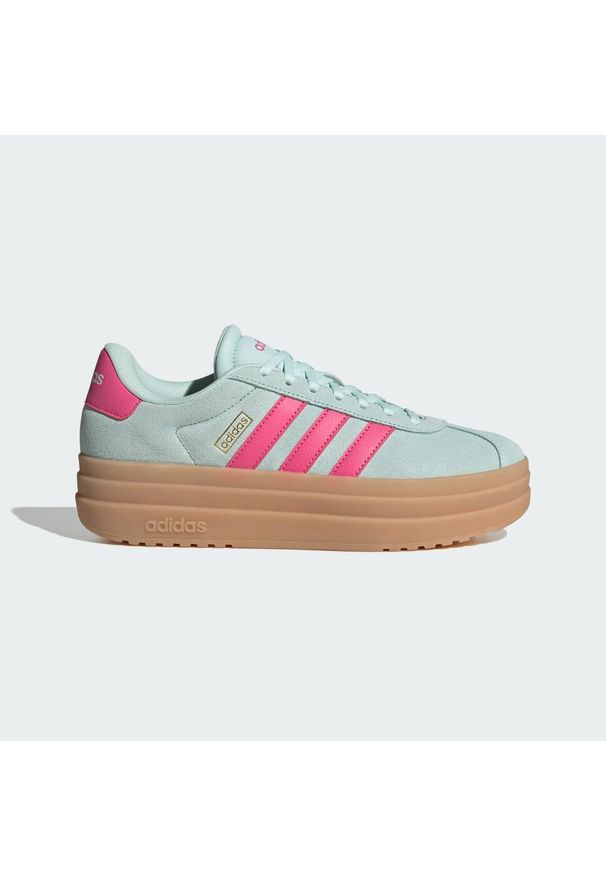 Adidas - Buty VL Court Bold. Kolor: brązowy, różowy, zielony, wielokolorowy. Obcas: na platformie. Sport: turystyka piesza