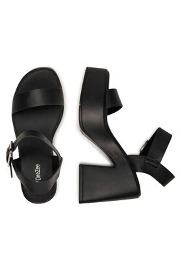 DeeZee Sandały 23258-12 Czarny. Kolor: czarny. Materiał: skóra