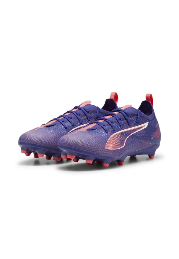 Puma - Młodzieżowe buty piłkarskie ULTRA 5 PRO FG/AG PUMA. Kolor: biały, różowy, niebieski, wielokolorowy. Sport: piłka nożna