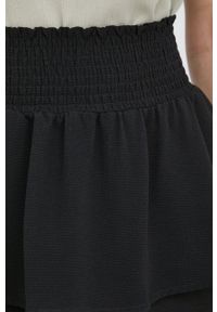 only - Only spódnica kolor czarny mini rozkloszowana. Kolor: czarny. Materiał: tkanina #4