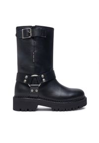 Tommy Jeans Botki Tjw Urban Biker Boot Leather EN0EN02728 Czarny. Kolor: czarny. Materiał: skóra