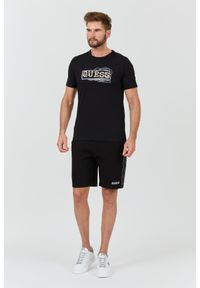 Guess - GUESS Czarny męski t-shirt Box Logo, Rozmiar L. Kolor: czarny