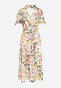 Born2be - Żółta Rozkloszowana Sukienka o Koszulowym Kroju z Paskiem w Kwiatowy Wzór Fevelorine. Okazja: na co dzień. Kolor: żółty. Wzór: kwiaty. Typ sukienki: koszulowe. Styl: casual #7