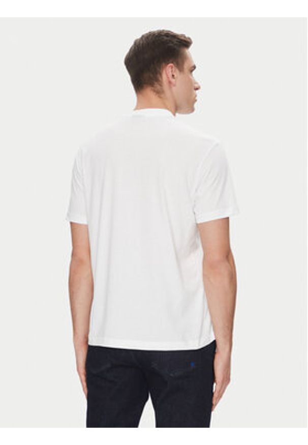 Karl Lagerfeld - KARL LAGERFELD T-Shirt A2M17072 Biały Regular Fit. Typ kołnierza: dekolt w karo. Kolor: biały. Materiał: bawełna, syntetyk