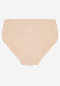 Born2be - Beżowe Gładkie Majtki Figi z Bawełny Idina. Kolekcja: plus size. Kolor: beżowy. Materiał: bawełna. Wzór: gładki