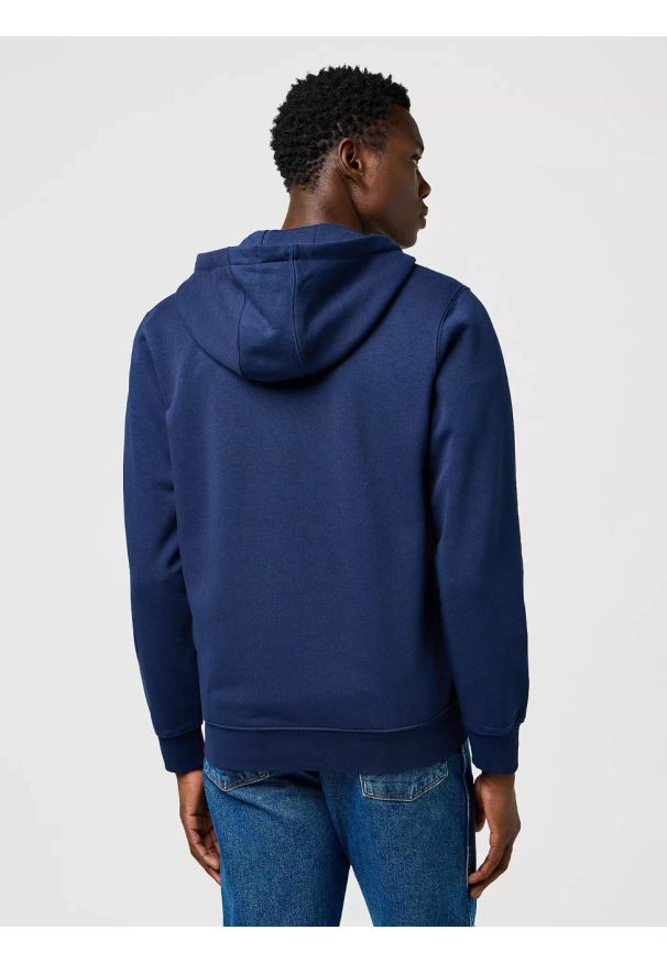 Wrangler - MĘSKA BLUZA WRANGLER GRAPHIC ZIP HOODIE NAVY 112371461