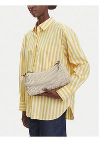 Calvin Klein Jeans Torebka Rouched Shoulder Bag LV04K3088G Écru. Kolor: kremowy. Materiał: skórzane #1