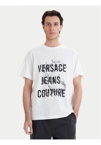 Versace Jeans Couture T-Shirt 80GAHC01 CJ01C Biały Regular Fit. Kolor: biały. Materiał: bawełna #1