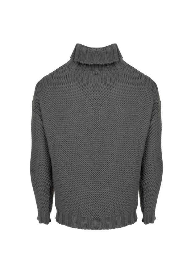 La Haine Inside Us Sweter | LM278 | Mężczyzna | Szary. Okazja: na co dzień. Typ kołnierza: golf. Kolor: szary. Materiał: wełna, poliester. Wzór: jednolity. Styl: elegancki, casual