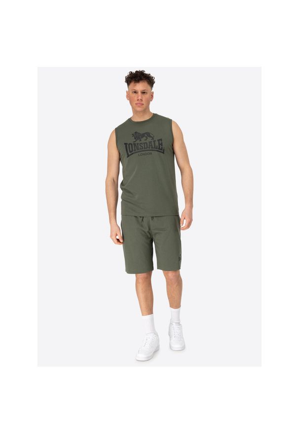 Tank top i zestaw szortów Lonsdale Allanton. Kolor: wielokolorowy, czarny, zielony. Materiał: dresówka