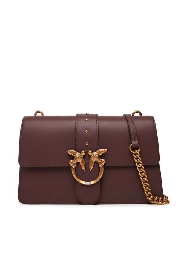 Pinko - PINKO Torebka Love One Classic ST.CL Al 25-26 PLTT 105857 A0F1 Bordowy. Kolor: czerwony. Materiał: skórzane