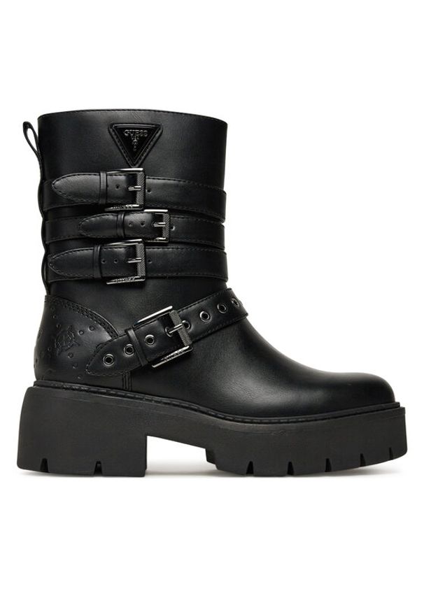 Guess Botki FLTSVO FAL10 Czarny. Kolor: czarny. Materiał: skóra