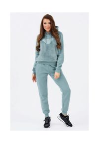 Emporio Armani - EMPORIO ARMANI Zielone damskie spodnie dresowe, Rozmiar S. Kolor: zielony. Materiał: dresówka, bawełna