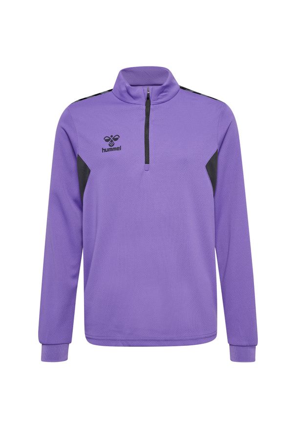 Dziecięca bluza dresowa z półzamkiem Hummel Authentic. Kolor: fioletowy. Materiał: dresówka
