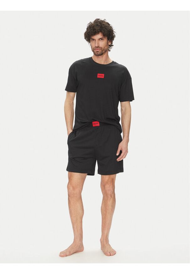 Hugo - HUGO Piżama Galaxy 50540091 Czarny Relaxed Fit. Kolor: czarny. Materiał: bawełna