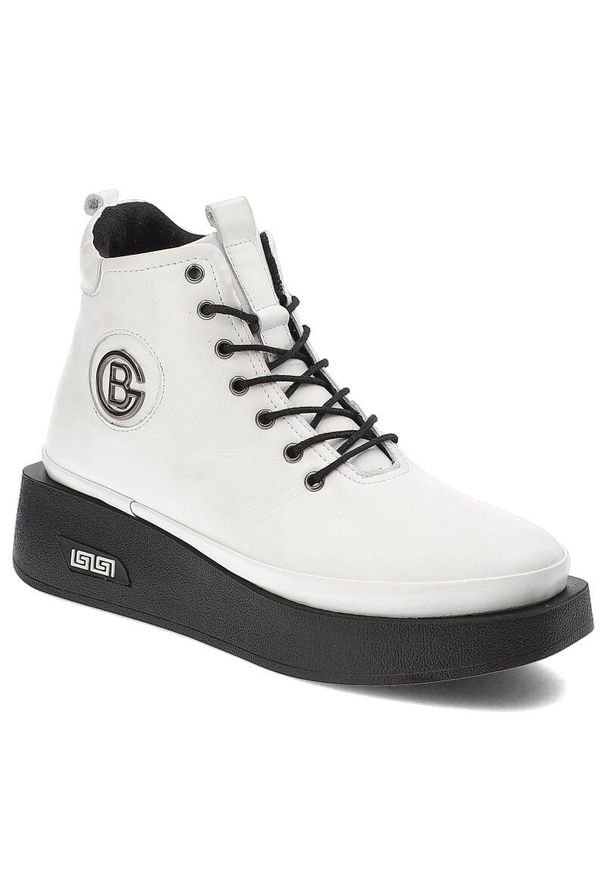Białe Sneakersy Artiker Modne Buty damskie. Okazja: na co dzień. Kolor: biały. Materiał: skóra. Obcas: na platformie. Styl: casual, klasyczny, elegancki