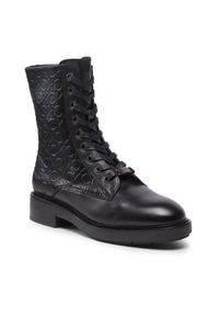 Calvin Klein Botki Rubber Sole Combat Boot HW0HW01292 Czarny. Kolor: czarny. Materiał: skóra