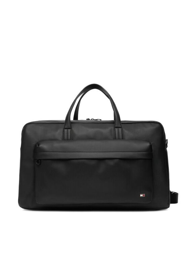 TOMMY HILFIGER - Tommy Hilfiger Torba Th Flag Duffle AM0AM14007 Czarny. Kolor: czarny. Materiał: skóra