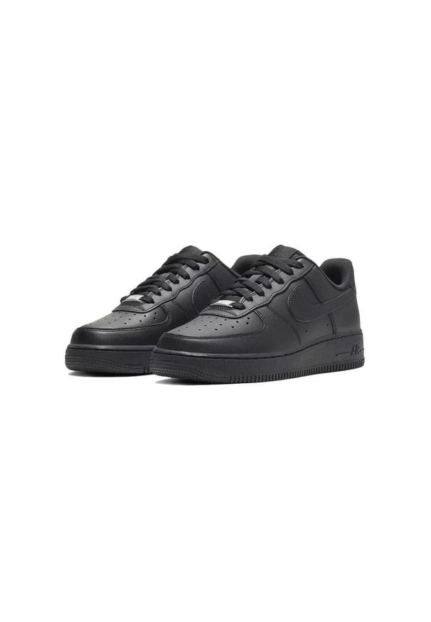 Buty Kobieta Nike Air Force 1 '07 czarny. Okazja: na co dzień. Kolor: czarny. Materiał: syntetyk, tkanina, materiał. Model: Nike Air Force. Sport: turystyka piesza