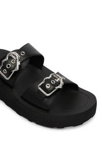 Love Moschino - LOVE MOSCHINO Klapki JA28274I0OIA0000 Czarny. Kolor: czarny. Materiał: skóra #4