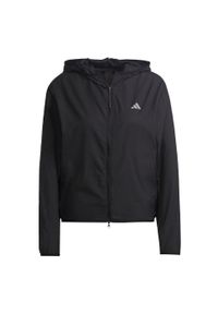 Adidas - Run It Windbreaker. Kolor: czarny. Materiał: materiał. Sport: bieganie