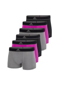 Adidas - Bokserki Active Micro Flex Eco 6 pak. Kolor: fioletowy. Materiał: elastan, poliester