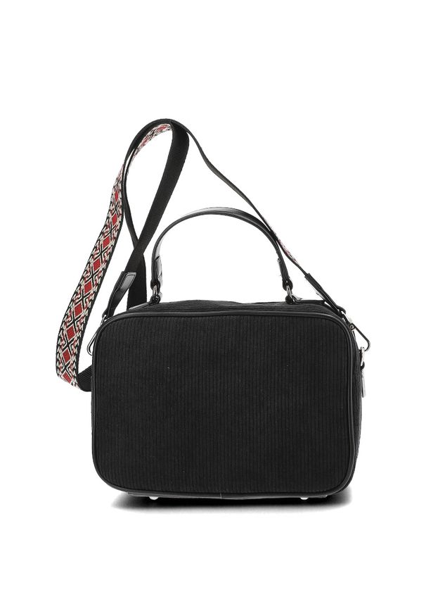 Big Star Accessories - Czarna Torebka Big Star Listonoszka Materiałowa. Kolor: czarny. Wzór: aplikacja. Styl: elegancki, casual. Rodzaj torebki: na ramię
