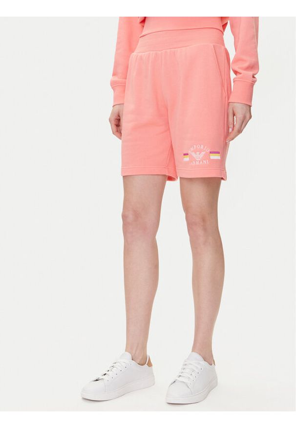 Emporio Armani Underwear Szorty sportowe EW000496 AF10882 U4019 Różowy Loose Fit. Kolor: różowy. Materiał: bawełna