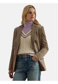 Lauren Ralph Lauren - LAUREN RALPH LAUREN Marynarka 200956574003 Beżowy Regular Fit. Kolor: beżowy. Materiał: bawełna