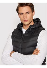 Brave Soul Kamizelka MJK-BLACKBURN Czarny Regular Fit. Kolor: czarny. Materiał: syntetyk