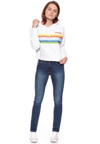 Wrangler - BLUZA WRANGLER DAMSKA CROPPED HOODY WHITE W6073HP12 112130434. Typ kołnierza: kaptur