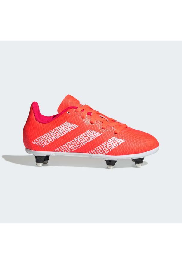 Adidas - Rugby Junior SG Boots. Kolor: biały, czerwony, wielokolorowy, pomarańczowy. Materiał: materiał