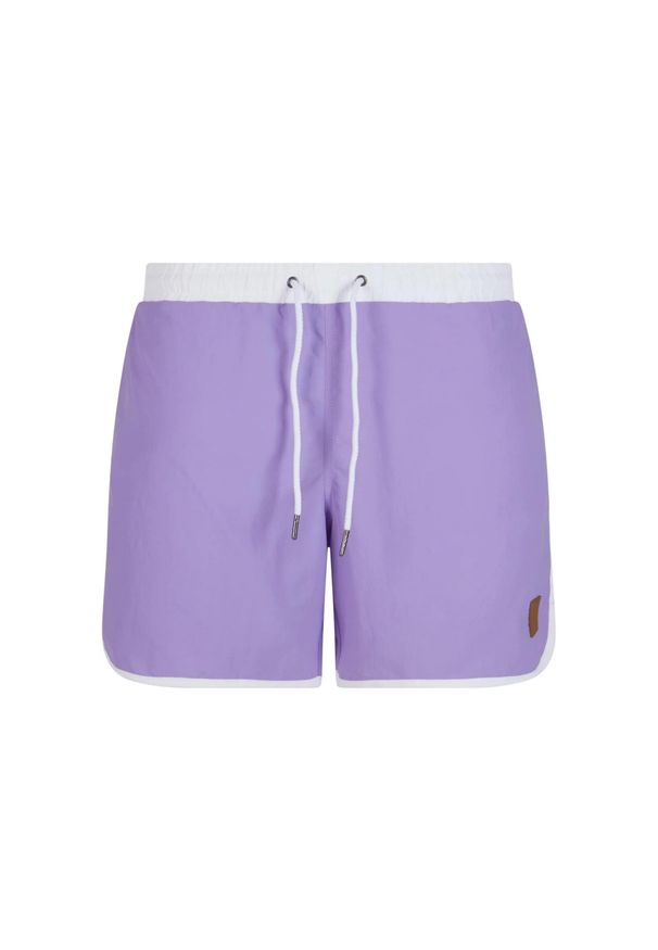 Urban Classics - Męskie Spodenki Kąpielowe W Stylu Retro. Kolor: fioletowy, biały, wielokolorowy. Styl: retro