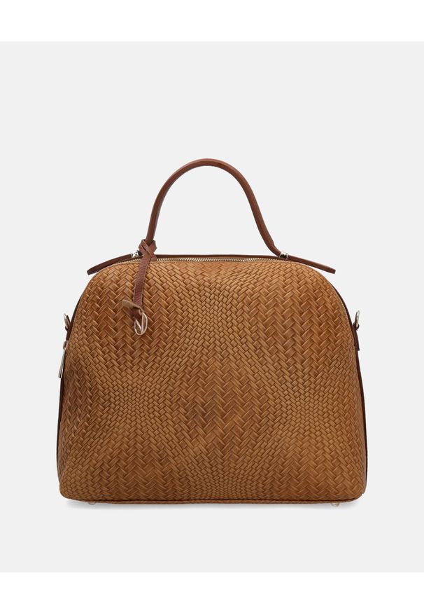 Venezia - DWUKOMOROWA TOREBKA W KOLORZE BRĄZOWYM 6440-Y CS CUOIO. Kolor: brązowy. Materiał: skórzane