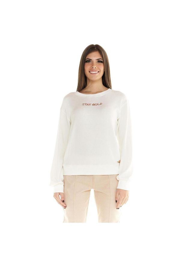 LEONE 1947 APPAREL - Damska bluza z okrągłym dekoltem Winter Chic Boxing Leone. Kolor: biały. Materiał: tkanina. Sport: fitness
