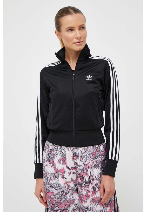 adidas Originals bluza Adicolor Classics Firebird IL8764 damska kolor czarny z aplikacją. Kolor: czarny. Materiał: materiał. Wzór: aplikacja
