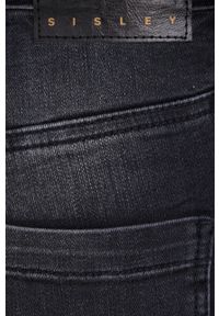 Sisley jeansy Papeete damskie high waist. Stan: podwyższony. Kolor: szary