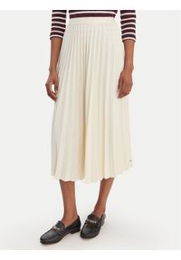 TOMMY HILFIGER - Tommy Hilfiger Spódnica plisowana WW0WW48538 Écru Regular Fit. Kolor: kremowy. Materiał: syntetyk #1
