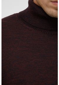 Sisley Sweter z domieszką wełny męski kolor bordowy z golfem. Okazja: na co dzień. Typ kołnierza: golf. Kolor: czerwony. Materiał: wełna. Długość rękawa: długi rękaw. Długość: długie. Styl: casual #4