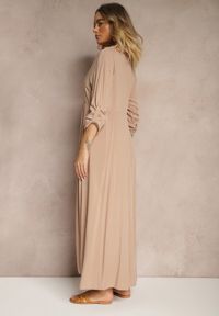 Renee - Ciemnobeżowa Sukienka Hillcrest. Kolor: beżowy. Długość rękawa: długi rękaw. Typ sukienki: koszulowe. Długość: maxi #4