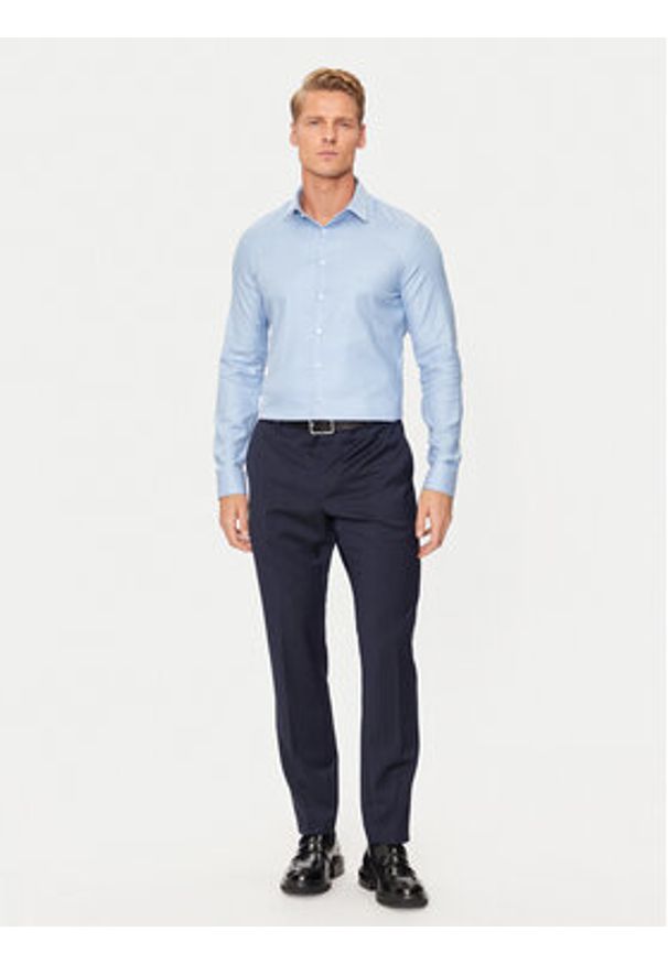 Calvin Klein Koszula K10K113528 Niebieski Slim Fit. Kolor: niebieski. Materiał: bawełna