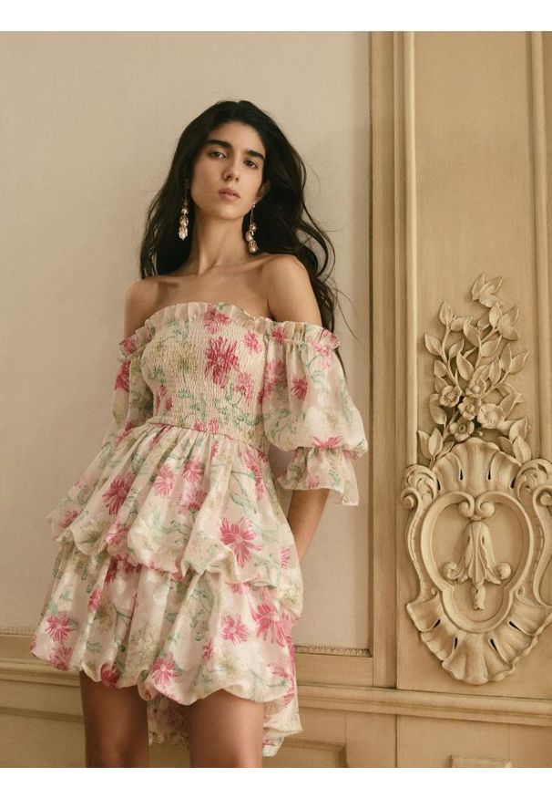 Reserved - Sukienka typu bombka - wielobarwny. Materiał: tkanina. Typ sukienki: bombki