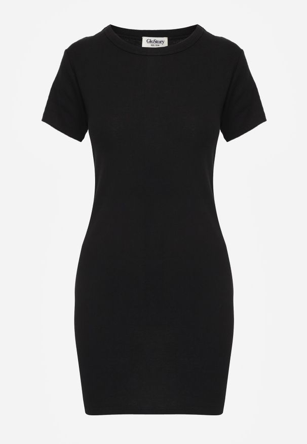 Born2be - Czarna Bawełniana Sukienka o Prostym Kroju Typu T-shirt Zelosise. Okazja: do pracy, na co dzień. Kolor: czarny. Materiał: bawełna. Typ sukienki: proste. Styl: sportowy, klasyczny, elegancki, casual