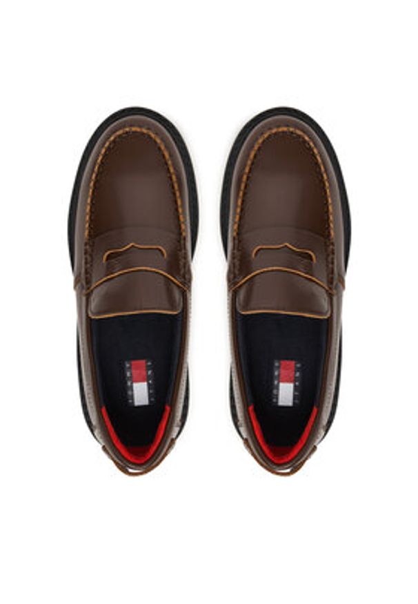 Tommy Jeans Loafersy Archive '01 Leather Loafer EN0EN03022 Brązowy. Kolor: brązowy. Materiał: skóra