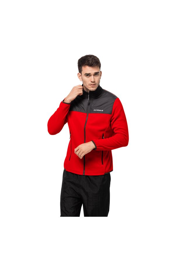 Fleece Jack Wolfskin DNA Block. Kolor: czerwony