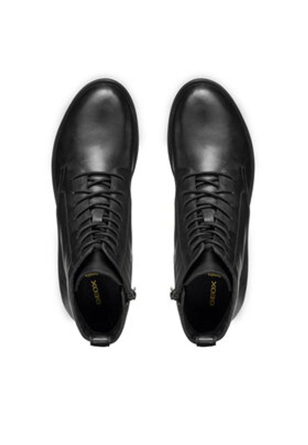 Geox Trzewiki D Rawelle D566RA 000TU C9999 Czarny. Kolor: czarny. Materiał: skóra