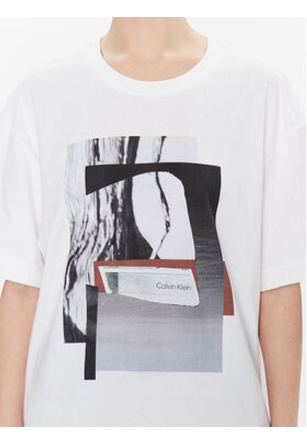 Calvin Klein T-Shirt Photo Print Graphic K20K204995 Biały Relaxed Fit. Kolor: biały. Materiał: bawełna. Wzór: nadruk